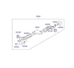 HAVA FİLTRE HORTUMU ÜST KOMPLE PORTER H100  KMYNT 04- CRDİ 12-