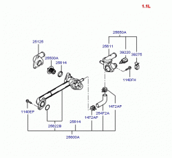 TERMOSTAT YUVASI KOMPLE GETZ YM DİZEL