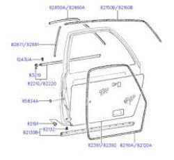 HYUNDAI EXCEL CAM KENAR LASTİĞİ  ÖN DIŞ SOL KORE